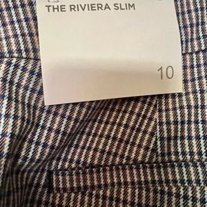 Loft NWT Riviera Slim Houndstooth trousers